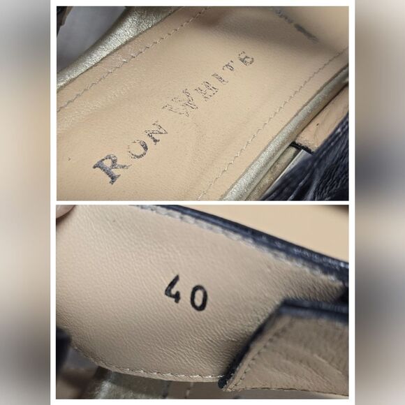 Ron White Catey Nappa Adjustable Black Leather Lug Sole Comfy Sandals 9.5 - Picture 6 of 8